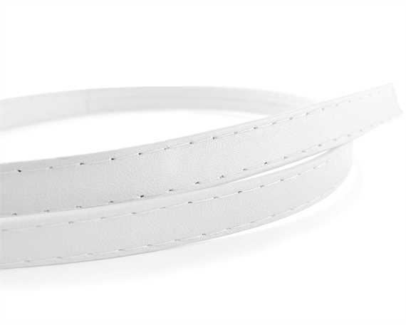 LEATHER STRAPPING STITCHED WHITE 15MM