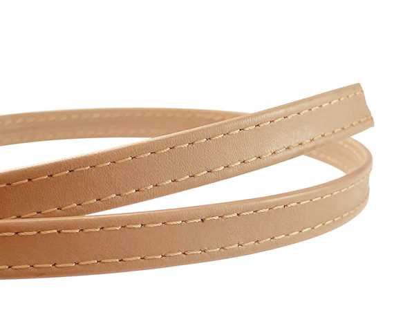 LEATHER STRAPPING STITCHED LIGHT TAN 16MM