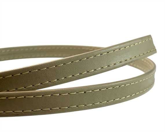 LEATHER STRAPPING STITCHED TAUPE 16MM