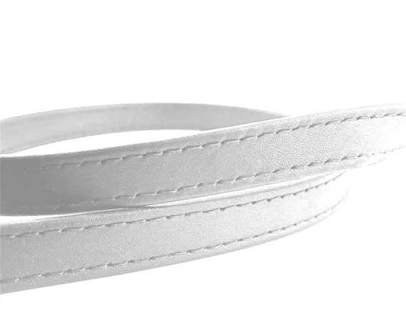 LEATHER STRAPPING STITCHED WHITE 16MM