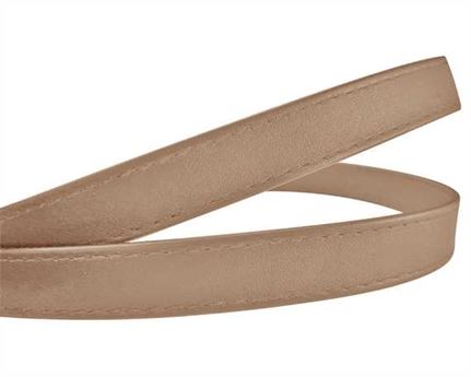 LEATHER STRAPPING STITCHED BEIGE TAUPE 18MM