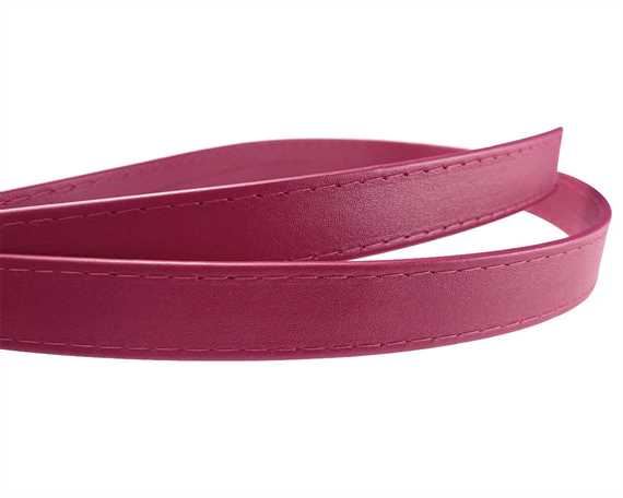 LEATHER STRAPPING STITCHED CHERRY RED 20MM