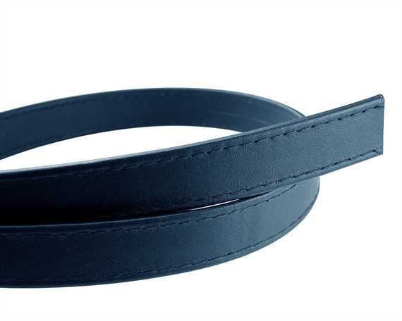 LEATHER STRAPPING STITCHED FRENCH NAVY 20MM