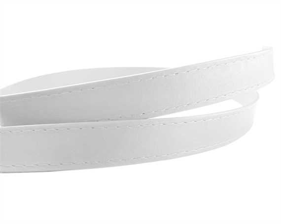 LEATHER STRAPPING STITCHED WHITE 20MM