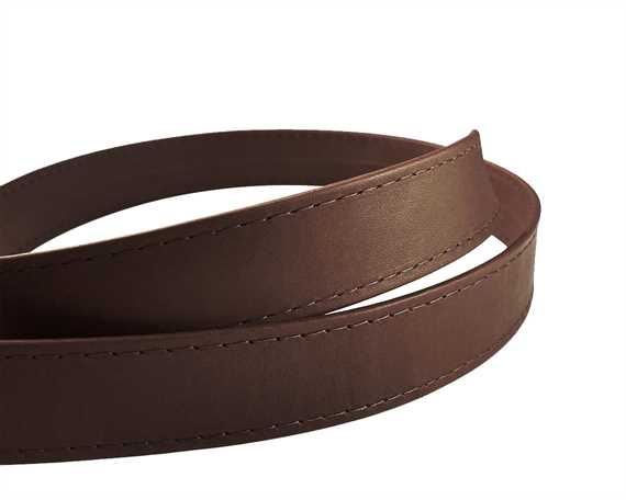 LEATHER STRAPPING STITCHED MEDIUM BROWN 25MM