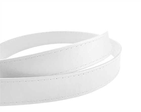 LEATHER STRAPPING STITCHED WHITE 25MM