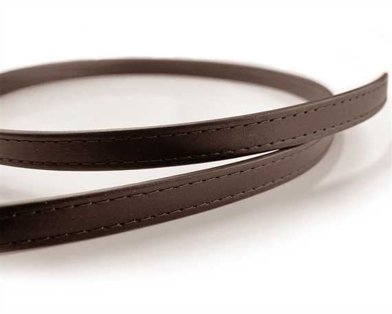 LEATHER STRAPPING STITCHED MEDIUM BROWN 12MM