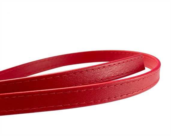 LEATHER STRAPPING STITCHED RED 12MM
