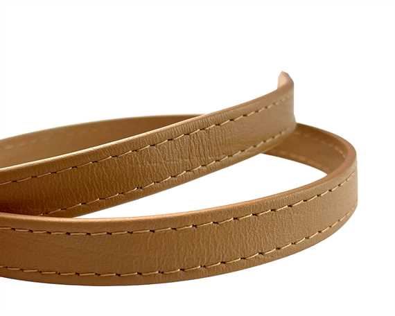 LEATHER STRAPPING STITCHED TAN 12MM