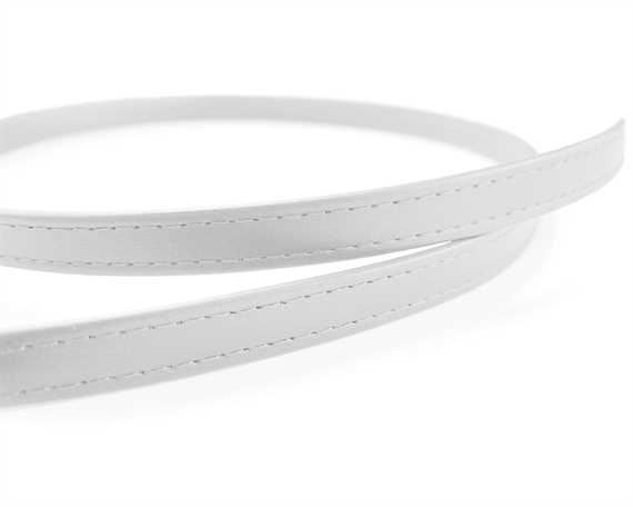LEATHER STRAPPING STITCHED WHITE 12MM