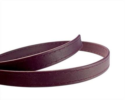 LEATHER STRAPPING STITCHED  BURGUNDY 15MM