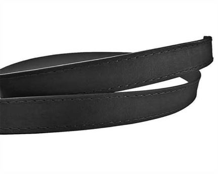 LEATHER STRAPPING STITCHED BLACK 20MM