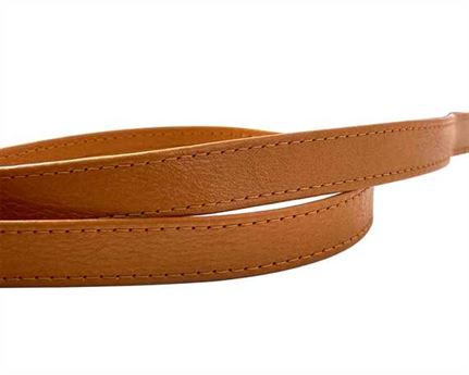LEATHER STRAPPING STITCHED TAN 20MM
