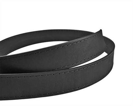 LEATHER STRAPPING STITCHED BLACK 25MM