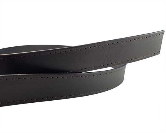 LEATHER STRAPPING STITCHED DARK BROWN 25MM