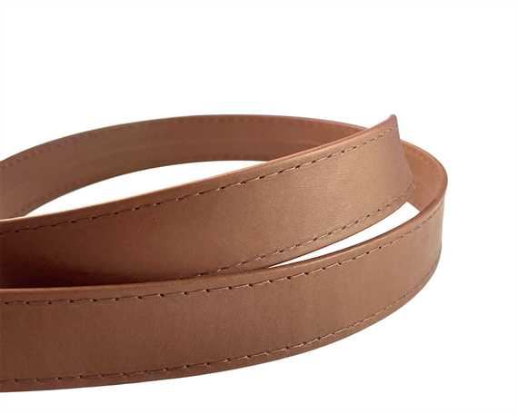 LEATHER STRAPPING STITCHED LIGHT BROWN 25MM