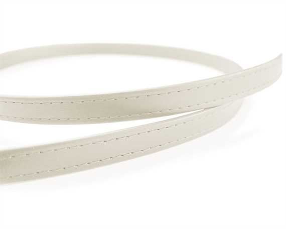 LEATHER STRAPPING STITCHED CREAM 10MM