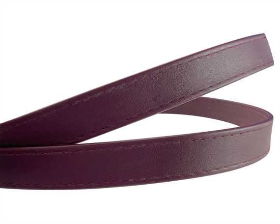 LEATHER STRAPPING STITCHED BURGUNDY 18MM