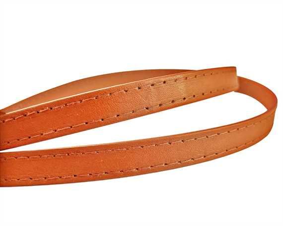 LEATHER STRAPPING STITCHED COGNAC 12MM