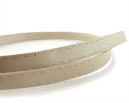 LEATHER STRAPPING STITCHED BEIGE 20MM