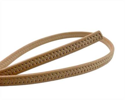 ELASTIC LEATHER COVERED BEIGE (PER L/MTR) 10MM