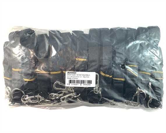 KEVRON LANYARD PER 25 BLACK MULTI USE NECK OR WRIST