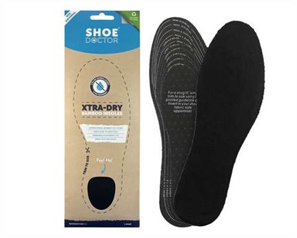  SHOE DOCTOR FOAM INSOLE XTRA-DRY BAMBOO TOP COVER UNIVERSAL (PAIR)