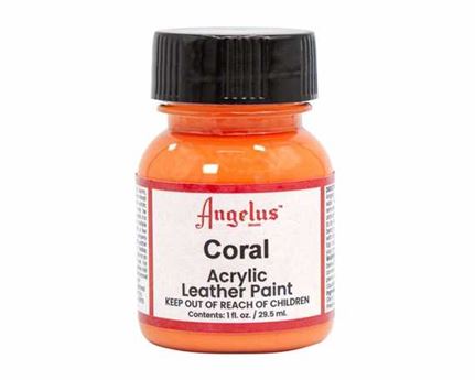 ANGELUS ACRYLIC PAINT CORAL #277 29ML USE ON LEATHER, VINYL OR FABRIC