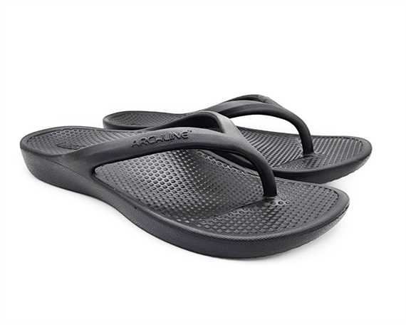 Archline Rebound Orthotic Thongs Size 47 Black