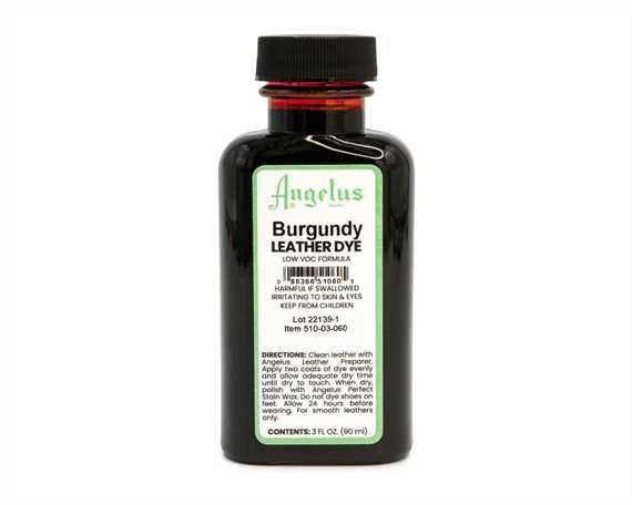 ANGELUS LOW VOC LEATHER DYE BURGUNDY #060 88.72ML