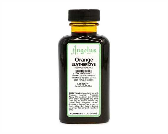 ANGELUS LOW VOC LEATHER DYE ORANGE #024 88.72ML