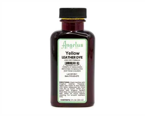 ANGELUS LOW VOC LEATHER DYE YELLOW #075 88.72ML