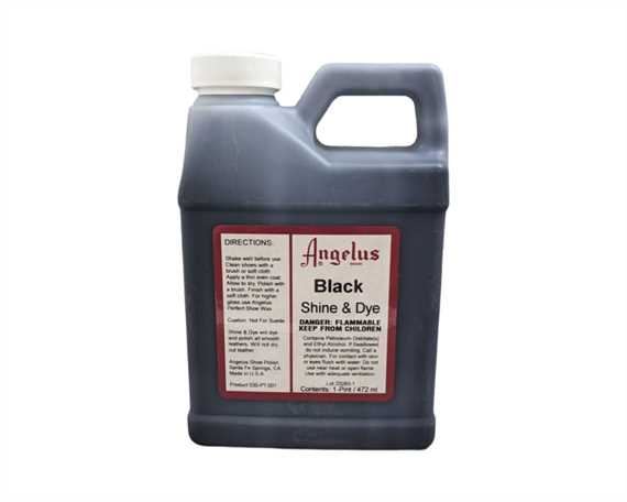 ANGELUS SHINE AND DYE BLACK #001 1 PINT/473ML