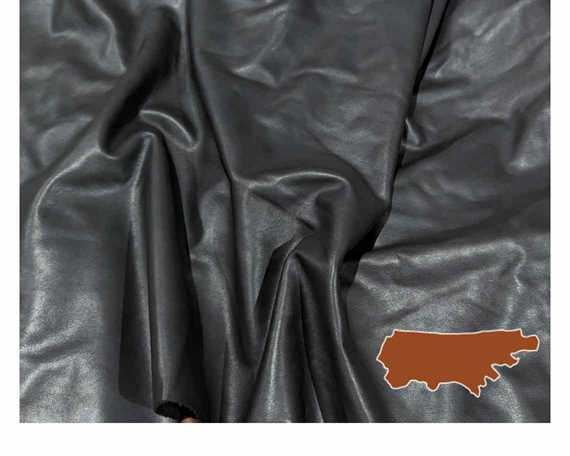 GLOVING LEATHER COW SIDES 0.8/1.0MM BLACK LIGHTWEIGHT