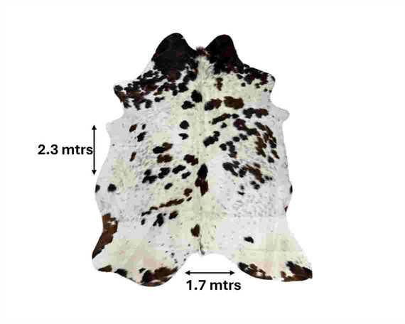  COWHIDE RUG TRI COLOUR LARGE (rug pictured sent)