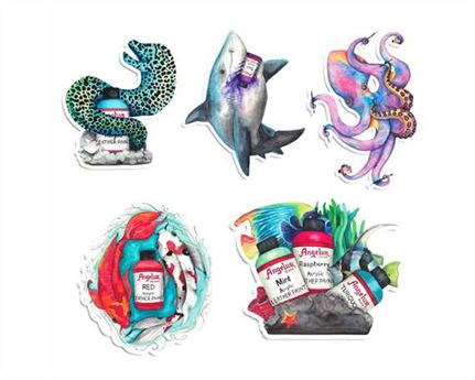 ANGELUS STICKER PACK AQUATIC SERIES-BY @KendrasCustoms (PK5)