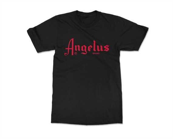 ANGELUS T-SHIRT BLACK/RED w/ Rear Logo MEDIUM