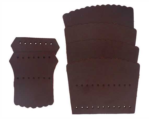 BILLIARD TABLE POCKET SET STANDARD LEATHER BROWN