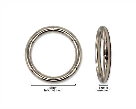 RING NICKEL PLATE 45MM INTERNAL DIMENSION 6.0MM DIAMETER WIRE