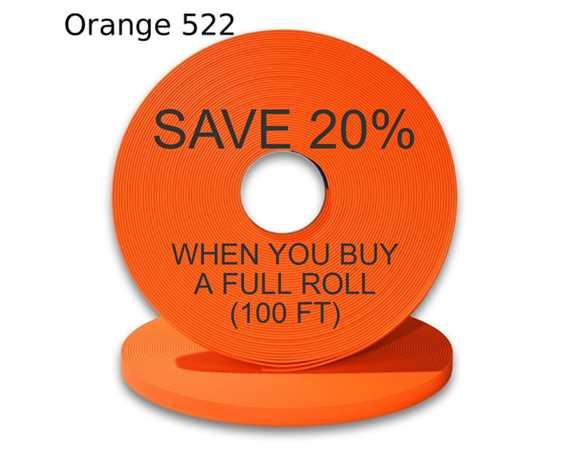 BioThane« BETA« SUPER HEAVY (1") 25MM FLURO ORANGE OR522 (PER L/FT)