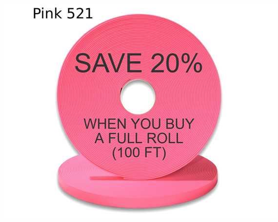 BioThane® BETA® SUPER HEAVY (1") 25MM FLURO PINK PK521 (PER L/FT)