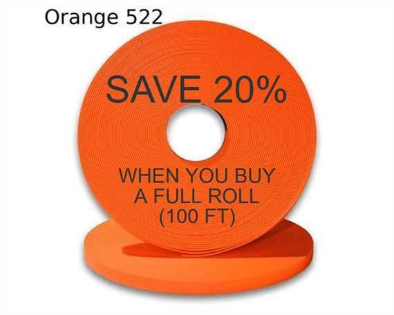 BioThane® BETA® STANDARD (1 1/2") 38MM FLURO ORANGE OR522 (PER L/FT)