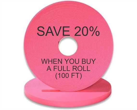 BioThane« BETA« STANDARD (1 1/2") 38MM FLURO PINK PK521 (PER L/FT)