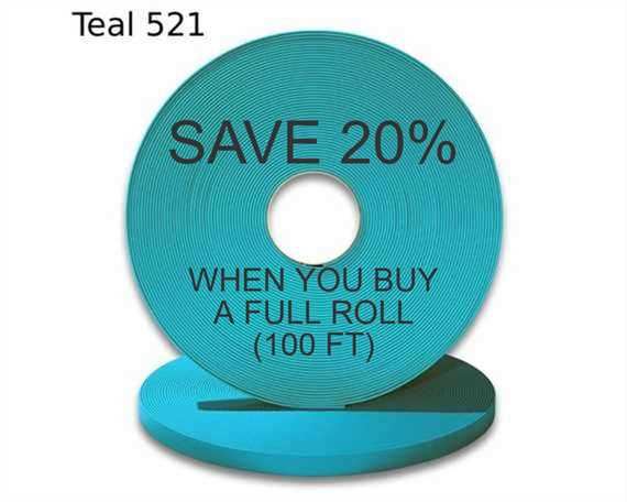 BioThane® BETA® STANDARD (1 1/2") 38MM TEAL TE521 (PER L/FT)