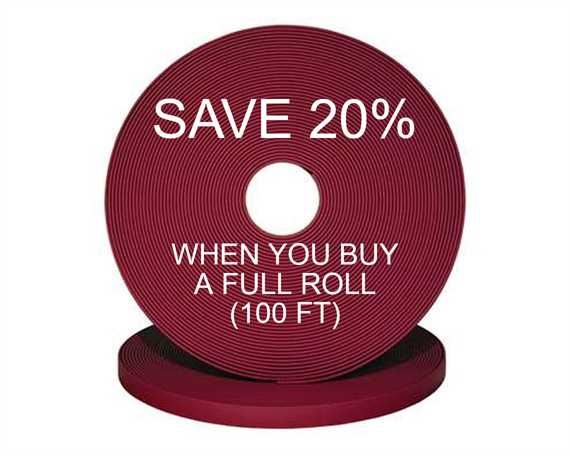 BioThane® BETA® SUPER HEAVY (1 1/2") 38MM MAROON WN521 (PER L/FT)
