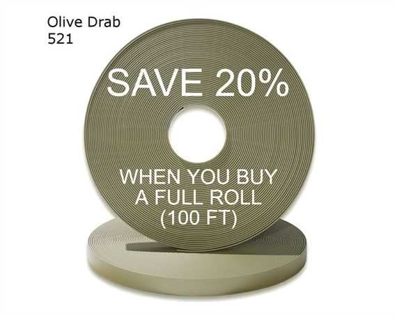 BioThane® BETA® SUPER HEAVY (1") 25MM DRAB OLIVE OD521 (PER L/FT)