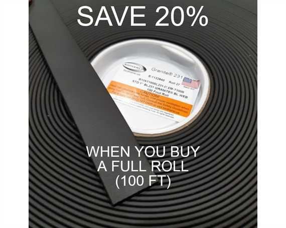 BioThane® STANDARD GRANITE 1" 25MM BLACK BL231 WEBBING SAND EMBOSS