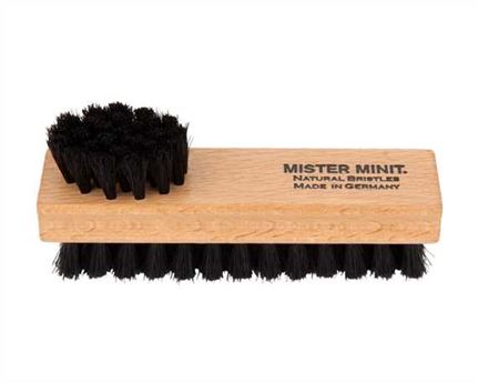 MINIT DOUBLE SIDED SHOE BRUSH BLACK WITH LOGO