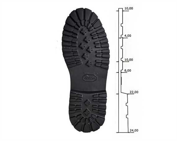 VIBRAM BETULLA #4303 FULL SOLE SIZE LIGHT WEIGHT COMMANDO SIZE 42-44 BLACK 