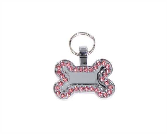Bone Pink Bling Pegasus Pet Tag